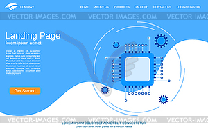 Website landing page vector template - vector clip art