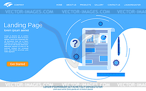 Website landing page vector template - royalty-free vector clipart