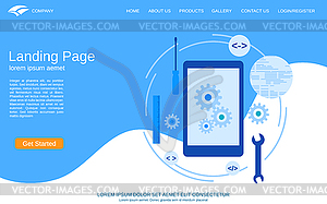 Website landing page vector template - vector image