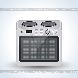 Realistic home electric oven vector icon - vector clipart