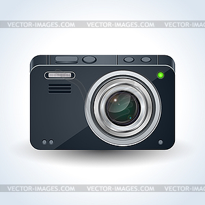 Realistic digital photo camera vector illustration - vector clip art