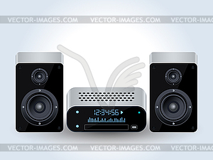 Домашняя аудиосистема реалистичные векторные иллюстрации - векторное изображение