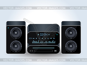 Home audio system realistic vector illustration - vector clip art