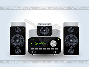 Home audio system realistic vector illustration - vector clipart