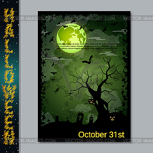 Halloween night flyer vector template - vector clip art