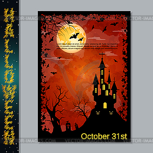 Halloween night flyer vector template - vector clipart