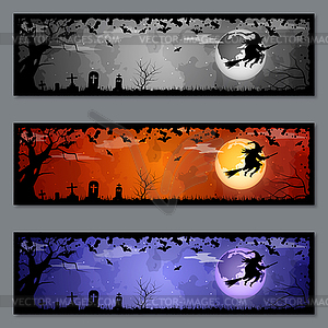 Halloween colorful banners vector templates collection - vector clip art