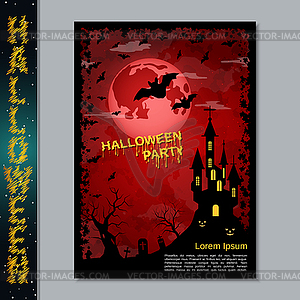 Halloween night flyer vector template - vector clipart