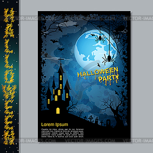 Halloween night flyer vector template - vector clipart / vector image