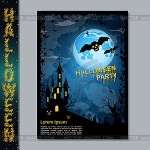 Halloween night flyer vector template - vector image