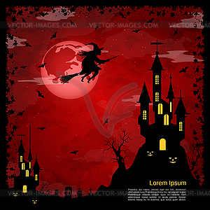 Halloween night vector background - vector clipart