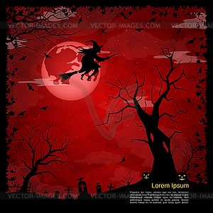 Halloween night vector background - vector clipart