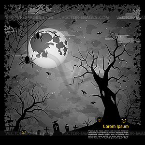 Halloween night vector background - vector clipart