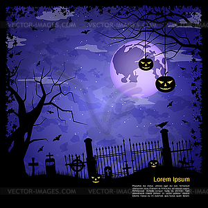 Halloween night vector background - vector image