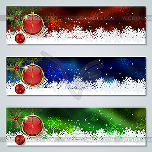 Christmas and New Year vector banners collection - vector image