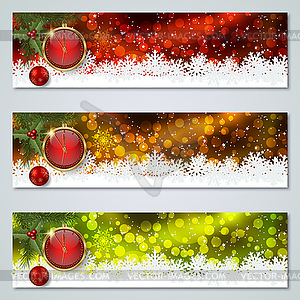 Christmas and New Year vector banners collection - vector image
