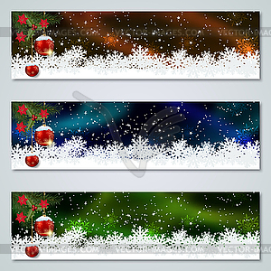 Christmas and New Year vector banners collection - vector clipart