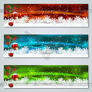 Christmas and New Year vector banners collection - royalty-free vector clipart