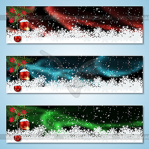 Christmas and New Year vector banners collection - vector clipart