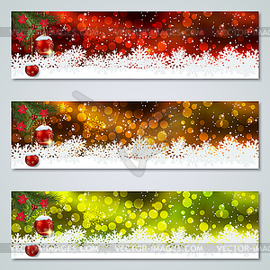 Christmas and New Year vector banners collection - vector clipart