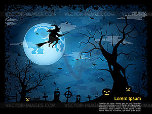 Halloween night vector background - vector clip art