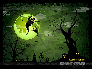 Halloween night vector background - royalty-free vector clipart