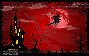 Halloween night vector background - vector clipart