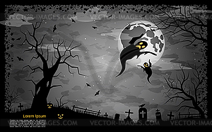 Halloween night vector background - vector clip art