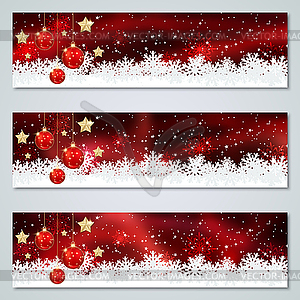 Christmas and New Year vector banners collection - royalty-free vector clipart