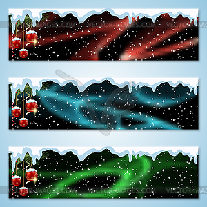 Christmas and New Year vector banners collection - vector image