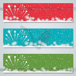 Рождественские и новогодние баннеры - иллюстрация в векторном формате