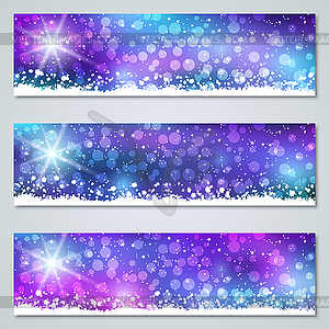 Christmas and New Year vector banners set - vector clipart