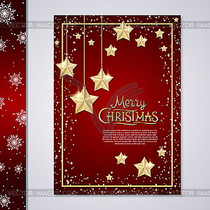 Christmas and New Year flyer vector template - vector image