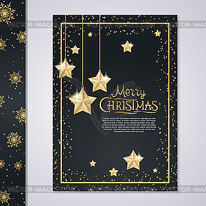 Christmas and New Year flyer vector template - vector image