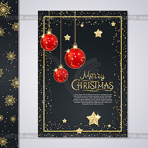 Рождество и Новый год флаер шаблон вектор - изображение в формате EPS