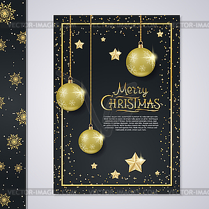 Christmas and New Year flyer vector template - vector clipart