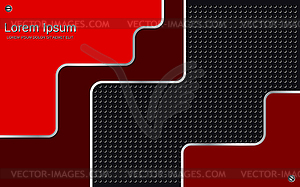 Abstract layered red-black metallic vector background - vector image