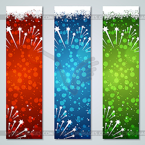 Рождество и Новый Год вертикальные баннеры Векторный набор - векторный клипарт Royalty-Free