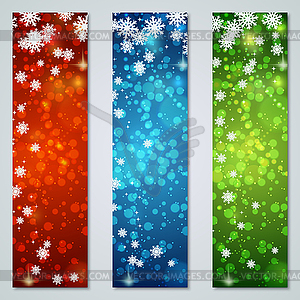 Christmas and New Year vertical banners vector set - vector clip art