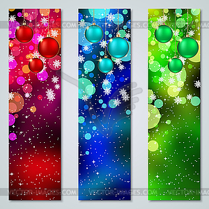 Christmas and New Year vertical banners vector set - royalty-free vector image