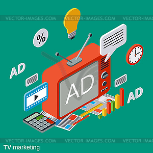 TV marketing vector concept - vector clip art