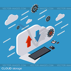 Cloud data storage vector concept - vector clip art