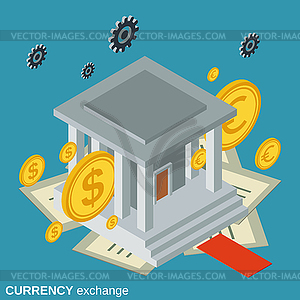 Currency exchange vector concept - vector clip art