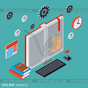 Online reading vector concept - vector clipart