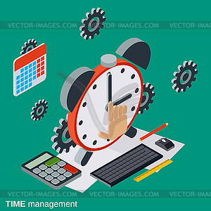 Time management, business planning vector concept - color vector clipart