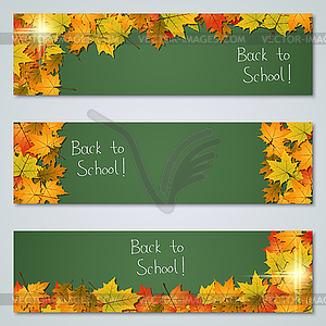 Back to school banners vector set - vector image