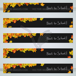 Back to school banners vector set - vector clip art