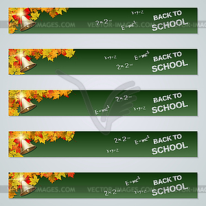 Back to school banners vector set - vector image