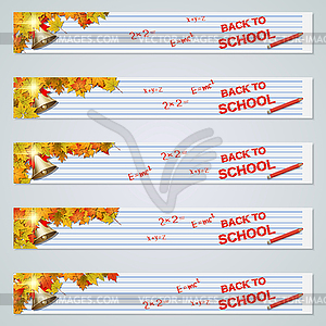 Back to school banners vector set - vector image