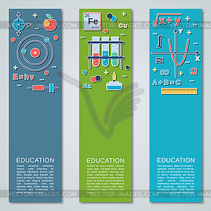 Education horizontal banners vector set - vector clipart